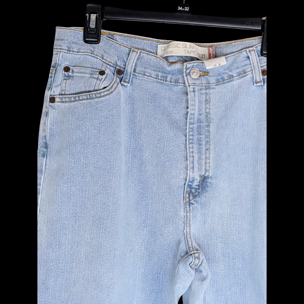 Levi's 512 Classic Slim Tapered Jeans Womens 16 M Light Wash High Rise Vintage - Picture 4 of 15